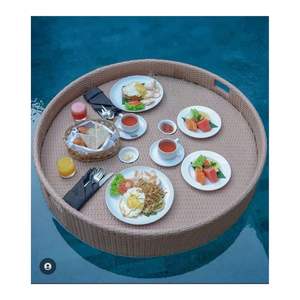 ENTREGA INMEDIATA Bandeja Flotante de Ratán 2026 para Servir Bebidas en la Piscina y Exhibición en Spa, Diseño Elegante, Segura y Duradera - Product Image 1