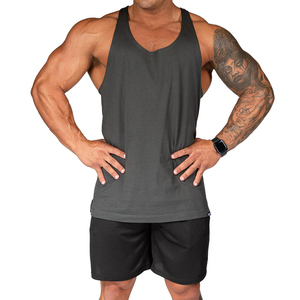 Camiseta Deportiva sin Mangas para Gimnasio, Color Gris Oscuro, Camiseta Deportiva para Entrenamiento, Gimnasio, Atletismo, Chaleco Largo - Product Image 1