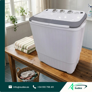 Lave-linge semi-automatique à double cuve Sudex PWM-90 Compact 5KG pour usage domestique - Product Image 1