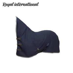 Couverture d'extérieur imperméable pour cheval avec couvre-cou intégré, robuste, respirante, pour l'hiver, bleu marine - Product Image 2