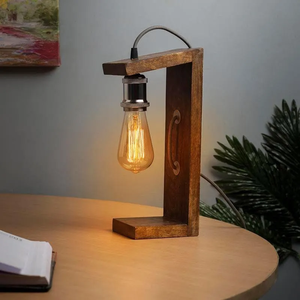 Lampe de table design en bois unique et élégante, faite à la main, moderne, pour salon, chambre à coucher, décoration intérieure et éclairage d'intérieur - Product Image 1