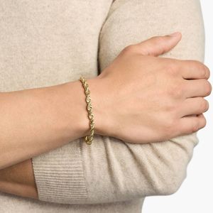 8" Diamond Cut <b>Rope</b> Chain <b>Bracelet</b> in Yellow Gold - Product Image 4