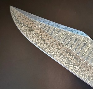 Cuchilla de Acero de Damasco Hecha a Mano Personalizada para Cuchillo de Caza, Grado Industrial, Punta Caída, Filo Recto - Product Image 2