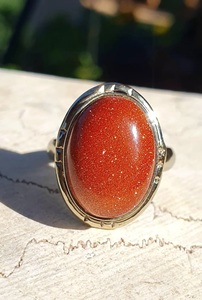 Anillo de Piedra Solar Dorada, Plata de Ley 925, Joyería Hecha a Mano, Anillo Boho, Regalo para Mujer - Product Image 6