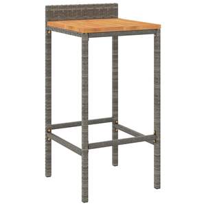 Ensemble de 4 tabourets de bar en polyrotin gris avec repose-pieds standard pour l'extérieur - Product Image 3