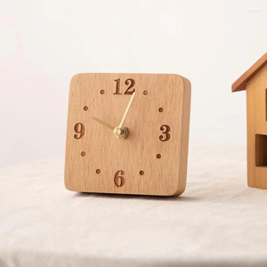 Horloge de table en bois décorative créative, design minimaliste personnalisé, horloges sur pied pour la maison et le bureau - Product Image 1