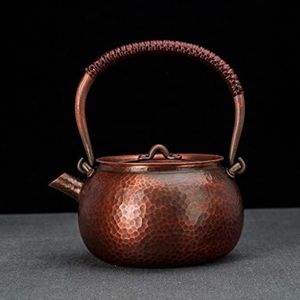 Artisan Copper <b>Tea</b> <b>Kettle</b> Vintage Charm Smooth Finish Durable Everyday Use Design 500ml Capacity Heat-Resistant Eco-Friendly Lid - Product Image 1
