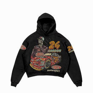 Sweat à capuche noir unisexe surdimensionné de qualité supérieure, coupe ample, streetwear d'hiver, imprimé DTG personnalisé, 100% coton molletonné, écologique - Product Image 1