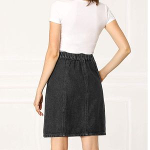 Jupe en jean mini plissée taille haute pour femme, délavage vintage foncé, avec ceinture, style décontracté, prix abordable - Product Image 2