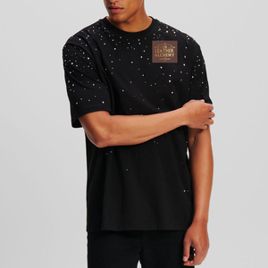 Customized Summer Clothes <b>Rhinestones</b> T-Shirt Loose Plus Size <b>Top</b> Quality Street Fashion Casual Cotton Men's T-Shirts - Product Image 6