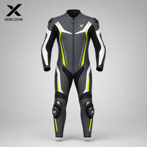 Combinaison de course moto pour homme à manches longues, en cuir respirant, colorée, pour toutes les saisons, sur mesure, fabriquée à Sialkot, Pakistan - Product Image 1