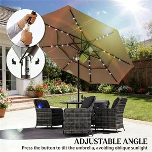 Ombrellone da Esterno Color Kaki per Terrazza e Cortile, Ideale per Giardino e Patio - Product Image 3