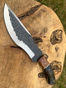 Couteau de camping artisanal personnalisé en acier à haute teneur en carbone avec manche en bois et corne, étui en cuir, personnalisation OBM, clip industriel - Product Image 3
