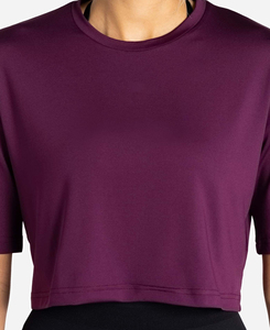 Camiseta Deportiva de Mujer, Corte Asimétrico, Manga Corta, Cuello Redondo, Tejido de Punto, Spandex, Poliéster, Secado Rápido, Ajuste Holgado, Color Sólido - Product Image 5
