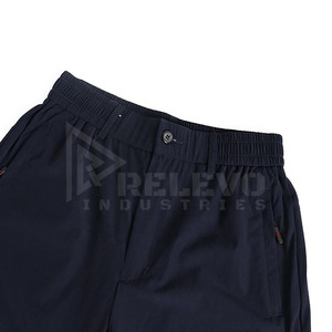 Relevo Men's Polyester Shorts Mid Waist Drawstring Closure Side Stripe Pocket Casual Breathable Woven Fabric Sport Style - Product Image 4