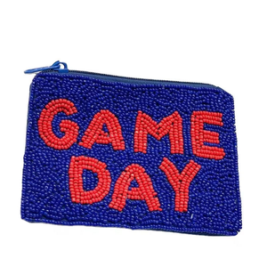 Porte-monnaie perlé pour le jour du match, bleu et rouge, rehaussez votre style avec notre nouveau mini porte-monnaie pour le jour du match par AFZA ENTERPRISES - Product Image 1