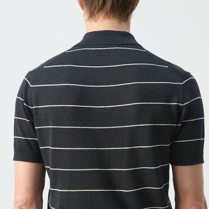 Polo de algodón puro de alta calidad para hombre con detalle de cuello vuelto a medida, diseño elegante con logotipo personalizable a precio económico. - Product Image 5