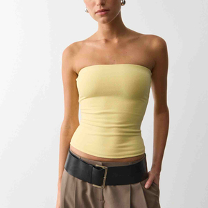 Chaleco Corto Personalizado para Mujer, Blanco, de Algodón Acanalado, Top Deportivo sin Mangas, de Secado Rápido y Transpirable - Product Image 6