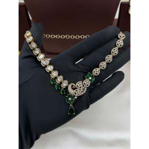 Indian Ethnic <b>Artificial</b> <b>Jewellery</b> Sneha Victorian Premium Pearl Crystal Necklace - Product Image 3