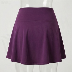 Minifalda Cruzada de Cintura Alta para Mujer, Color Sólido, Estilo Deportivo, Transpirable, Tejido de Spandex y Poliéster, para Todas las Temporadas - Product Image 2