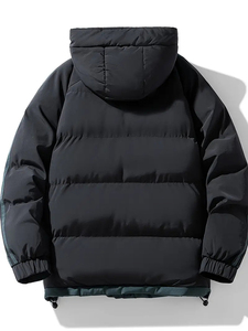 Low Price Polyester Nylon Fabric Made Men's Padded <b>Quilted</b> Outerwear Jackets Machine Stitched Zipper Up Hooded Puffer Jacket - Product Image 2