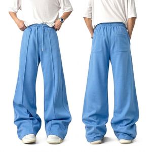 Pantalon de jogging ample pour homme en coton French Terry beige kaki de qualité supérieure, avec cordon de serrage et taille élastique, idéal pour la détente - Product Image 5