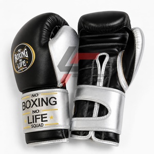 New Stylish Design No Boxing No Life Boxing <b>Gloves</b> Premium Color Combo Original Leather Embroidered Logo On Strap Style <b>Gloves</b>. - Product Image 3