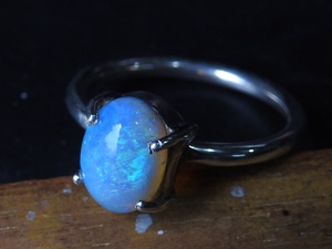 Solid Australian <b>Opal</b> Classic <b>Ring</b>-Multi Fire 925 Sterling Silver Prong Setting-Third-Party Certified October Birthstone 6.5US - Product Image 5