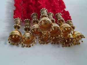 Guirnalda de Flores de Jazmín con Bola y Cúpula, Ghungroo, para Bodas, Inauguración de Casas, Langavoni, Mangalasnanam, Seemantham, Decoración Festiva - Product Image 6