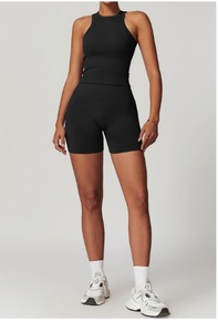 Custom Sportswear Gym Fitness Sleeveless Top Scrunch Butt Pants Workout Women Yoga Sets High Waist Front Breathable Quick Dry - Product Image 6