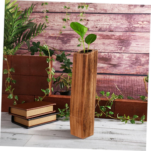 Vase mural en bois rustique Art Déco 14-24 pouces, bois naturel fait main, pot de plante d'intérieur écologique pour la décoration de salon FAIZA - Product Image 6