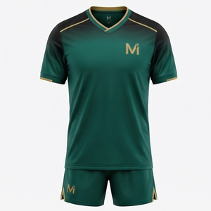 Conjunto de entrenamiento de fútbol para hombre, camiseta de fútbol ligera, pantalones cortos, uniforme deportivo de alto rendimiento para gimnasio, equipación de equipo MALUZA INDUSTRIES - Product Image 1
