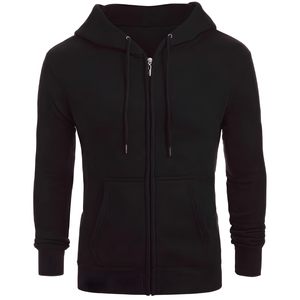 Sudadera con capucha de algodón para hombre, con cremallera, informal, cómoda para el día a día. - Product Image 1
