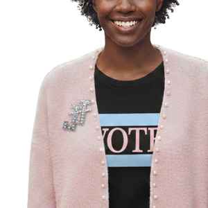 Pin con Logotipo de Jack and Jill, Broche de Perlas y Diamantes de Imitación, Pin de Solapa con Letras Brillantes, Accesorio de Moda - Product Image 5