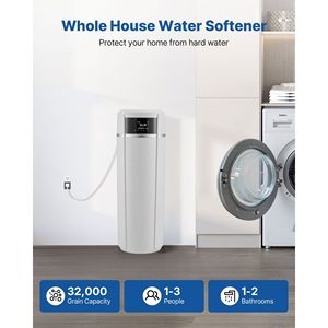 Système adoucisseur d'eau pour toute la maison 32 000 grains, panneau de commande tactile automatique avec vanne de bypass pour la réduction de l'eau dure - Product Image 2