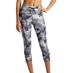 High Capri Leggings for Women <b>Tummy</b> <b>Control</b> Soft Slim Pants Spandex/Organic Cotton Quick Dry Breathable Yoga Running - Product Image 6