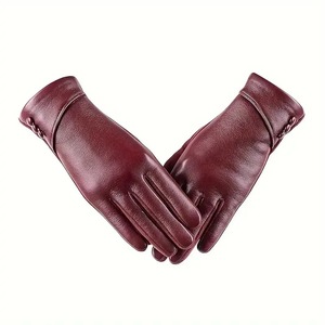 Guantes Elegantes de Cuero para Mujer, Venta al por Mayor, Nuevo Diseño Unisex, Guantes de Piel de Oveja Coloridos, Guantes de Cuero Genuino Personalizados a la Moda - Product Image 4