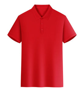 Polo à manches courtes pour homme, couleur bordeaux, tricoté, uni, décontracté, col boutonné, respirant, coupe classique - Product Image 4