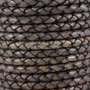 4mm Wide Vintage Leather Cord <b>Thick</b> Bolo Braided Leather <b>Rope</b> Heavy Duty - Product Image 4