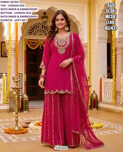 Traje Amarillo de Seda Chinon Bordado Bandhani, Largo hasta el Suelo, de Secado Rápido, para Mujer, Ideal para Bodas y Fiestas, para Todas las Temporadas - Product Image 4