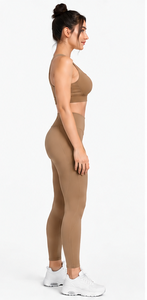 Ensemble de yoga pour femmes, très élastique, avec soutien-gorge de sport et short cycliste, pour la gym, le fitness et l'entraînement, vêtements de sport respirants, personnalisables avec logo, pour le Pilates, deux pièces - Product Image 5