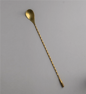 Cuchara de Barra de Latón de Diseño Moderno y Duradero, Acabado Dorado, Empaque Personalizado, Logotipo Personalizado, Mango Largo, Mango Retorcido, Mejores Precios - Product Image 2