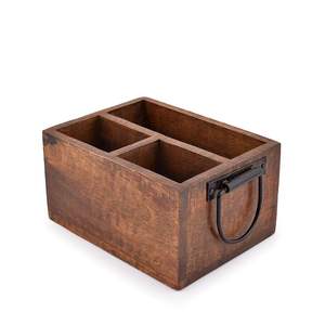 Elegante Portacubiertos de Madera Maciza para la Mesa del Comedor con Múltiples Secciones para Guardar Cucharas, Tenedores y Cuchillos - Product Image 3