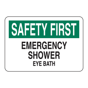 Panneau de signalisation de sécurité mural en PVC vert/blanc pour douche d'urgence Brady et bain oculaire, pour laboratoires - Product Image 2