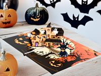 Carte de vœux pop-up d'Halloween avec design 3D de maison hantée et fantômes, impression numérique, carte rectangulaire en papier pour la remise des diplômes et les anniversaires