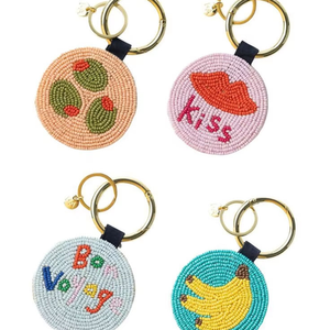 Porte-clés et breloque de sac bohème perlé faits à la main – Artisanat traditionnel indien en alliage de zinc - Product Image 1