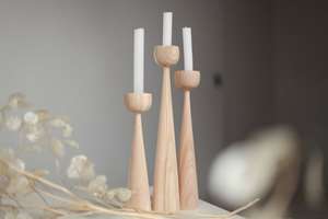 Custom Rustic Wood Creative Candle Holder Wood Craft Vintage Wooden <b>Tea</b> <b>Light</b> Candle Holder for Home Restaurant By UO INDIA - Product Image 1