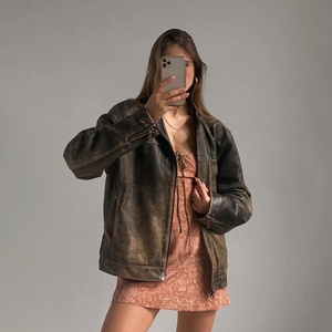 Women <b>Long</b> Oversized <b>Leather</b> <b>Jacket</b> Loose Fit Streetwear Fashion Trendy Winter Outerwear Stylish Casual Wear <b>Leather</b> <b>jackets</b> - Product Image 6