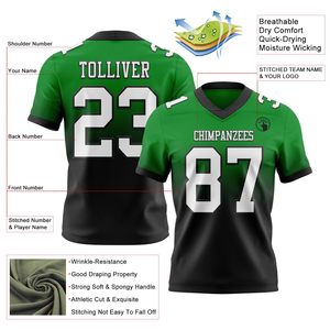 Camiseta de Fútbol Americano de Poliéster con Malla Transpirable, Diseño de Logotipo Personalizado por Transferencia Térmica, Uniforme de Equipo Personalizado - Product Image 6