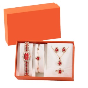 9820 Juego de 6 Piezas de Reloj, Pulsera, Collar y Pendientes de Lujo para Mujer, Reloj con Cristales, Conjunto de Reloj de Moda para Mujer - Product Image 2